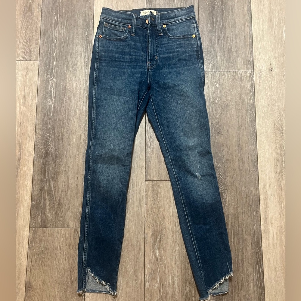 Madewell 10” High Rise Skinny Dark Blue Ankle Jeans Womens 24